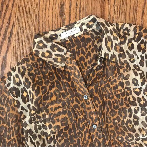 Equipment 100% silk super sheer leopard blouse XS - Picture 5 of 6